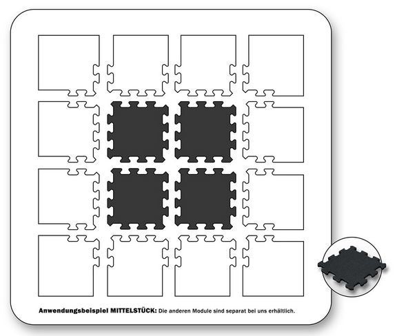 Kunstgrasrubbertegel 30 mm – Puzzelsysteem middenstuk