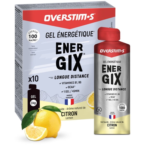 Gels énergétiques OVERSTIMS ENERGIX LIQUIDE CITRON PACK X10