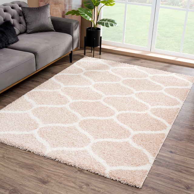 Sanat Hochflor-Teppich »Madrid« rechteckig 30 mm Höhe Wohnzimmer, Langflor, Shaggy Teppich