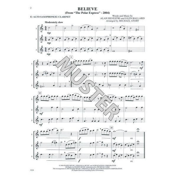 Alfred Music Publishing Movie Trios For All Alto Sax
