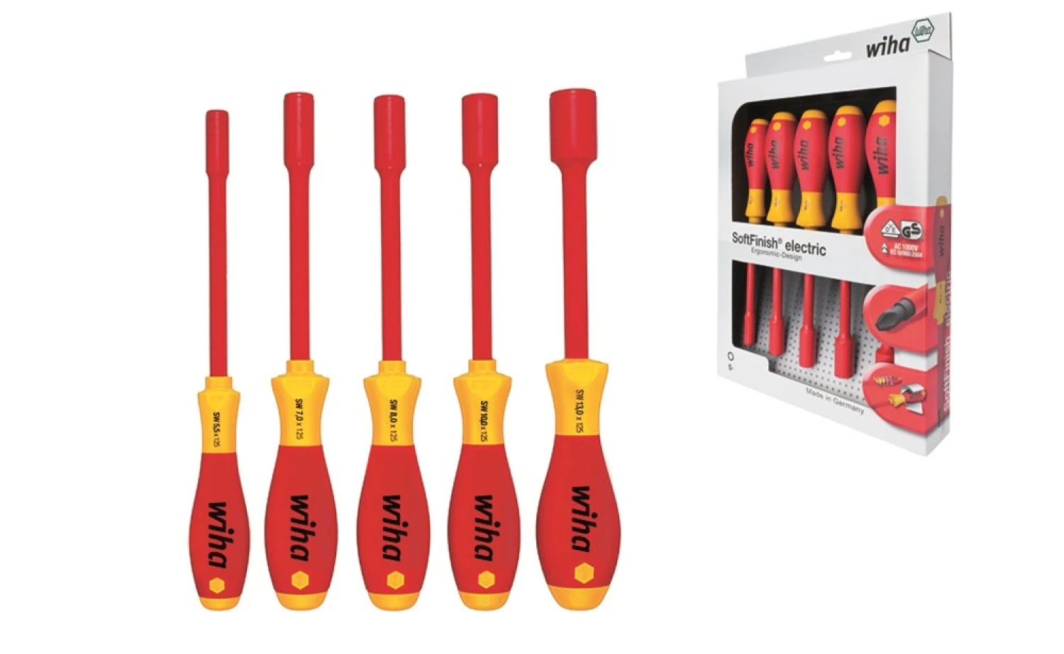 Wiha 322 K5 SoftFinish electric zeskantdopsleutelset - 5 delig