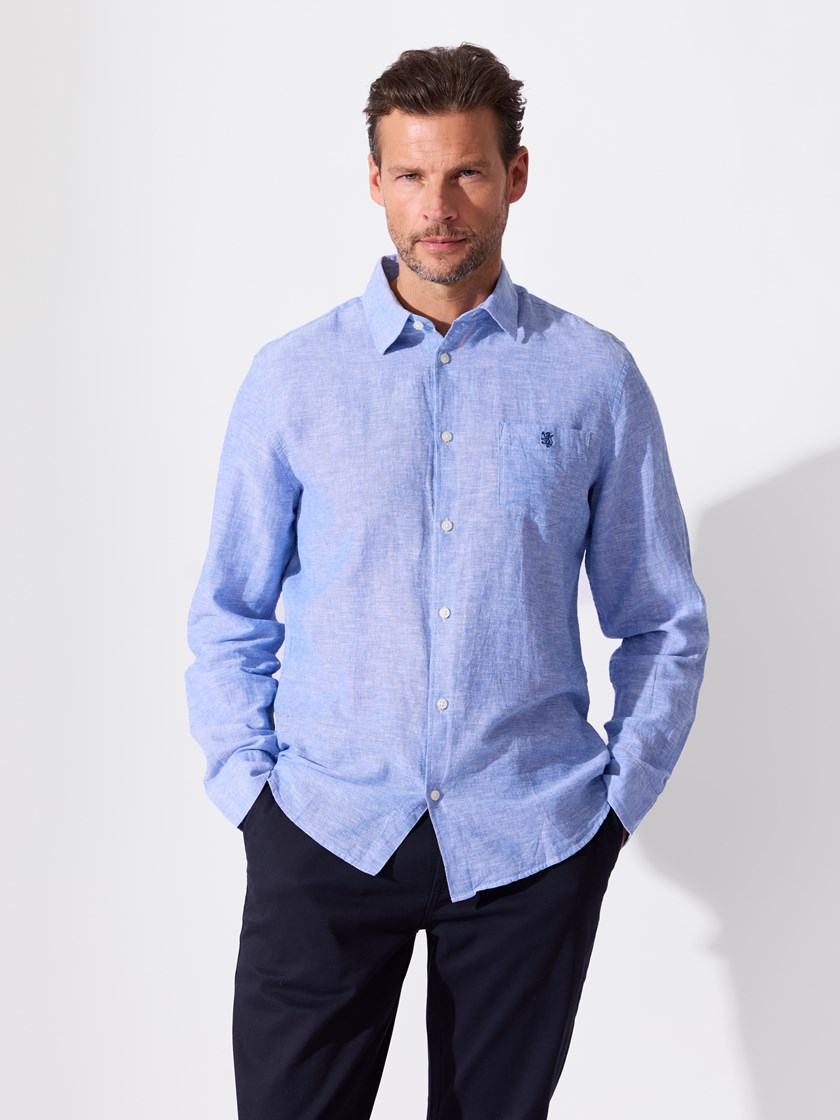 Elia langermet skjorte Chambray Blue
