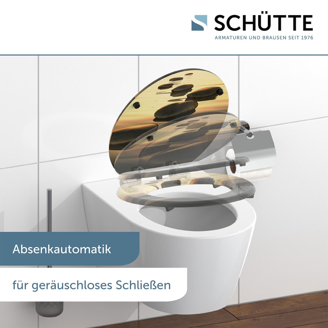 SCHÜTTE WC-Sitz Sea Stone ca. 37,5 x 3 x 44,5 cm