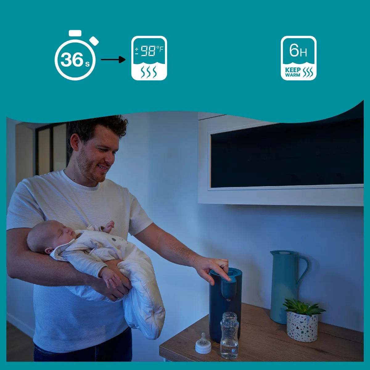 Babymoov Distributeur d'eau instantané Milky Now pour biberons