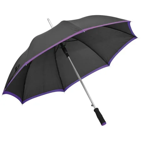 Macma Eleganter Automatik-Regenschirm mit Softgriff, schwarz-violett