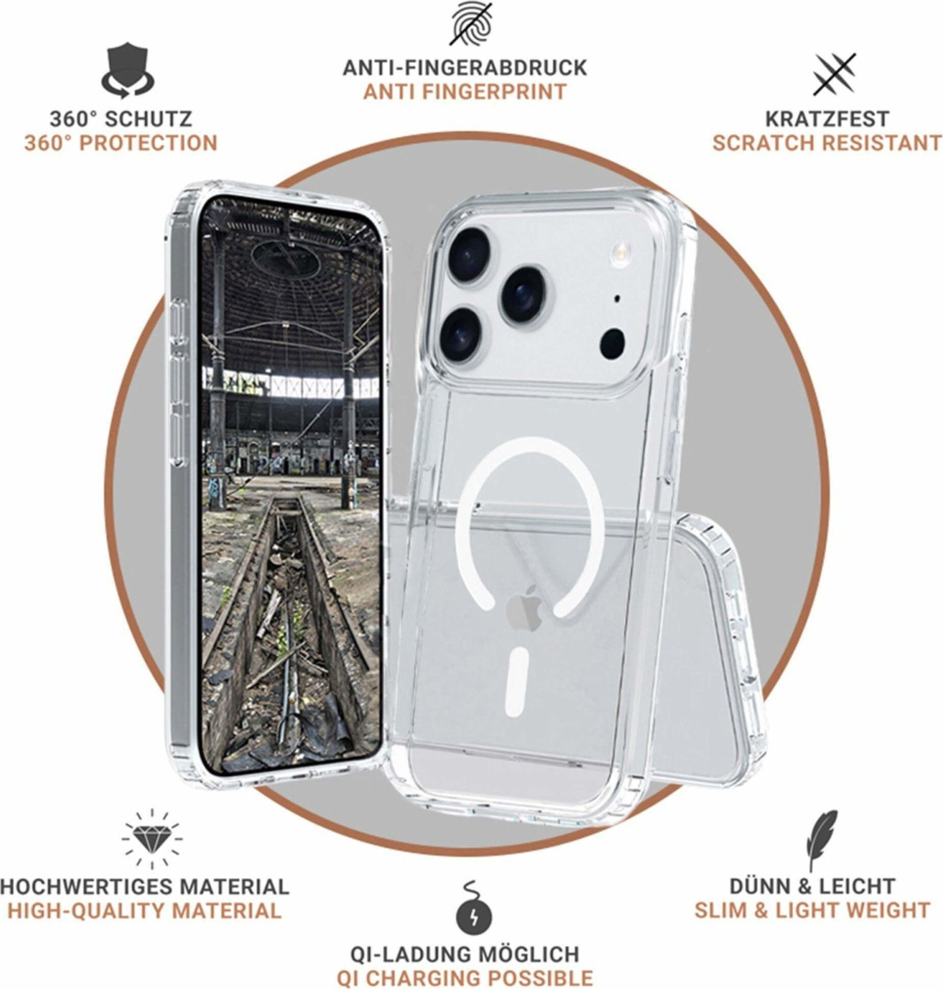 iPhone 17 Pro Max MagSafe Hybrid Hülle TPU Bumper   Acryl Rückseite Pankow (11158) - Transparent