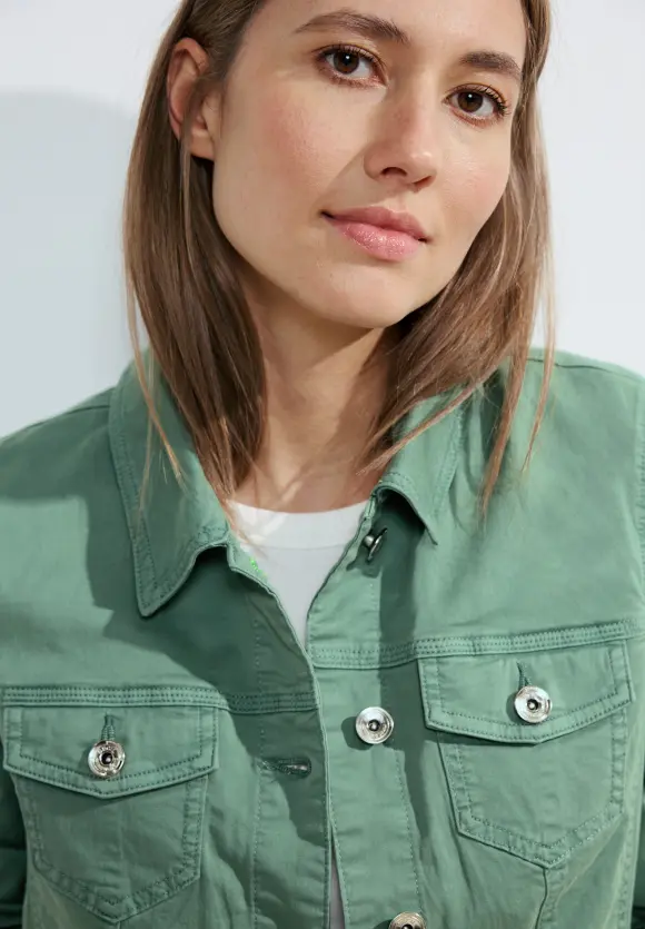 Color Jeansjacke - dusty salvia green