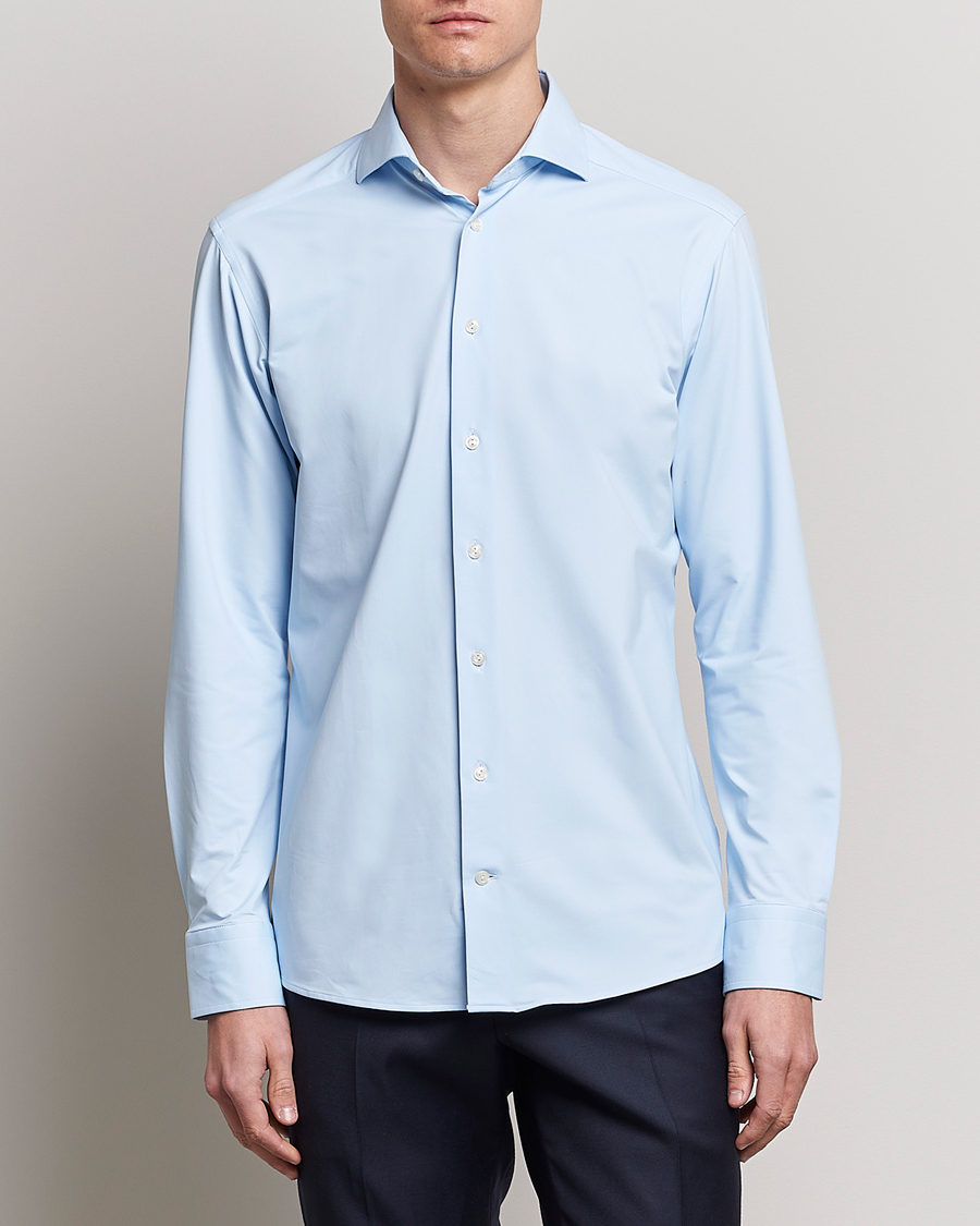 Eton Slim Fit Four Way Stretch Shirt Light Blue