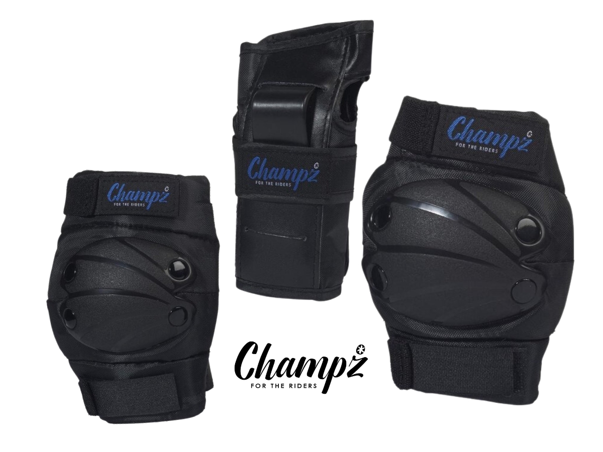 Champz Skate Bescherming Set voor Kinderen Zwart/Blauw