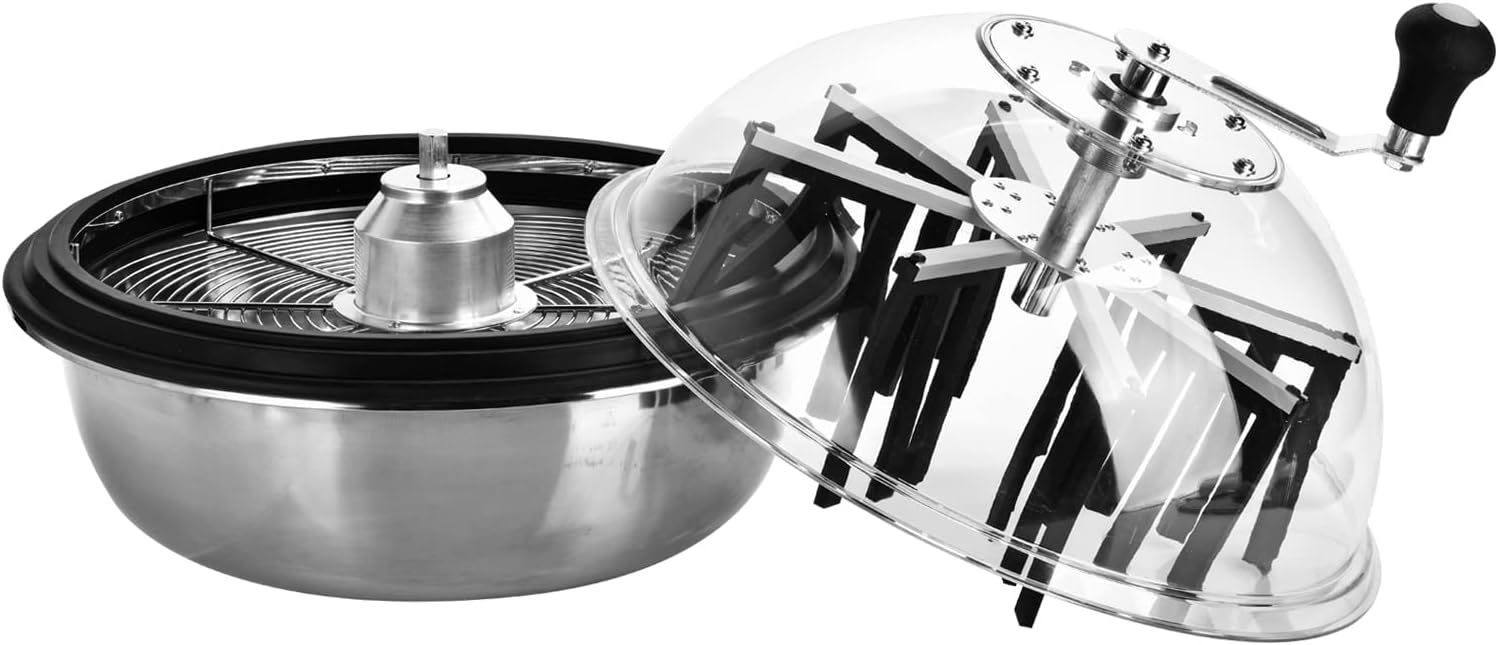 Aygrochy Blattschüssel Trimmer, Blattschalentrimmer für Pflanzenknospen und Blumen, mit verbesserten Zahnrädern, scharf, Silber, 19-inch(48cm Durchmesser)