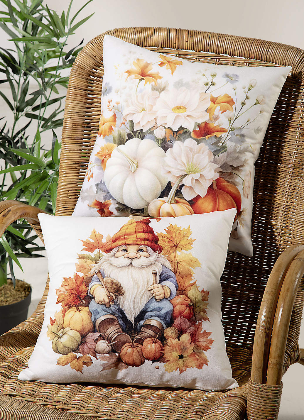 Herbstliche Kissenbezüge in Samtoptik