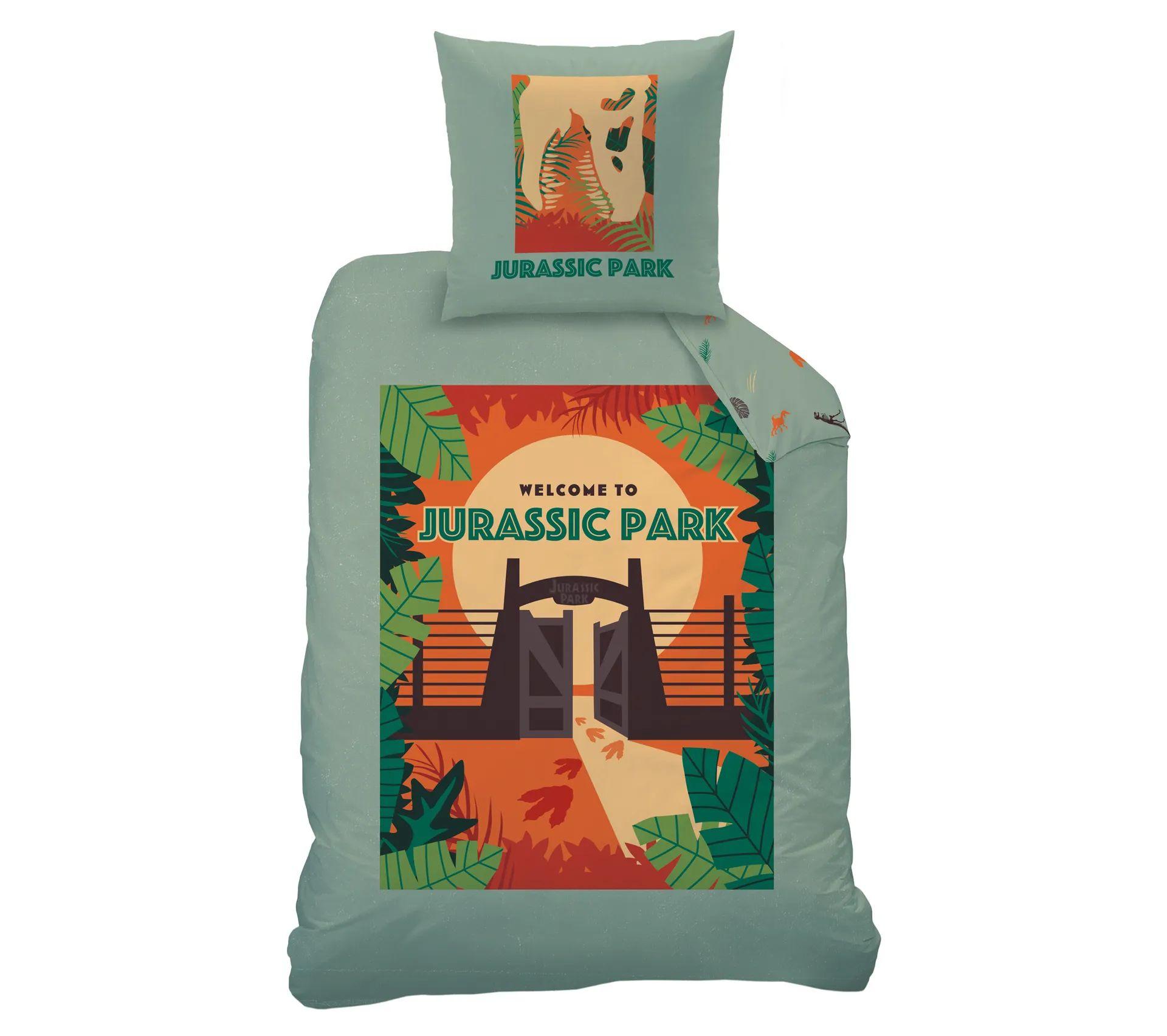 HOUSSE COUETTE ET TAIE JURASSIC WORLD 140X200CM ET 63X63CM