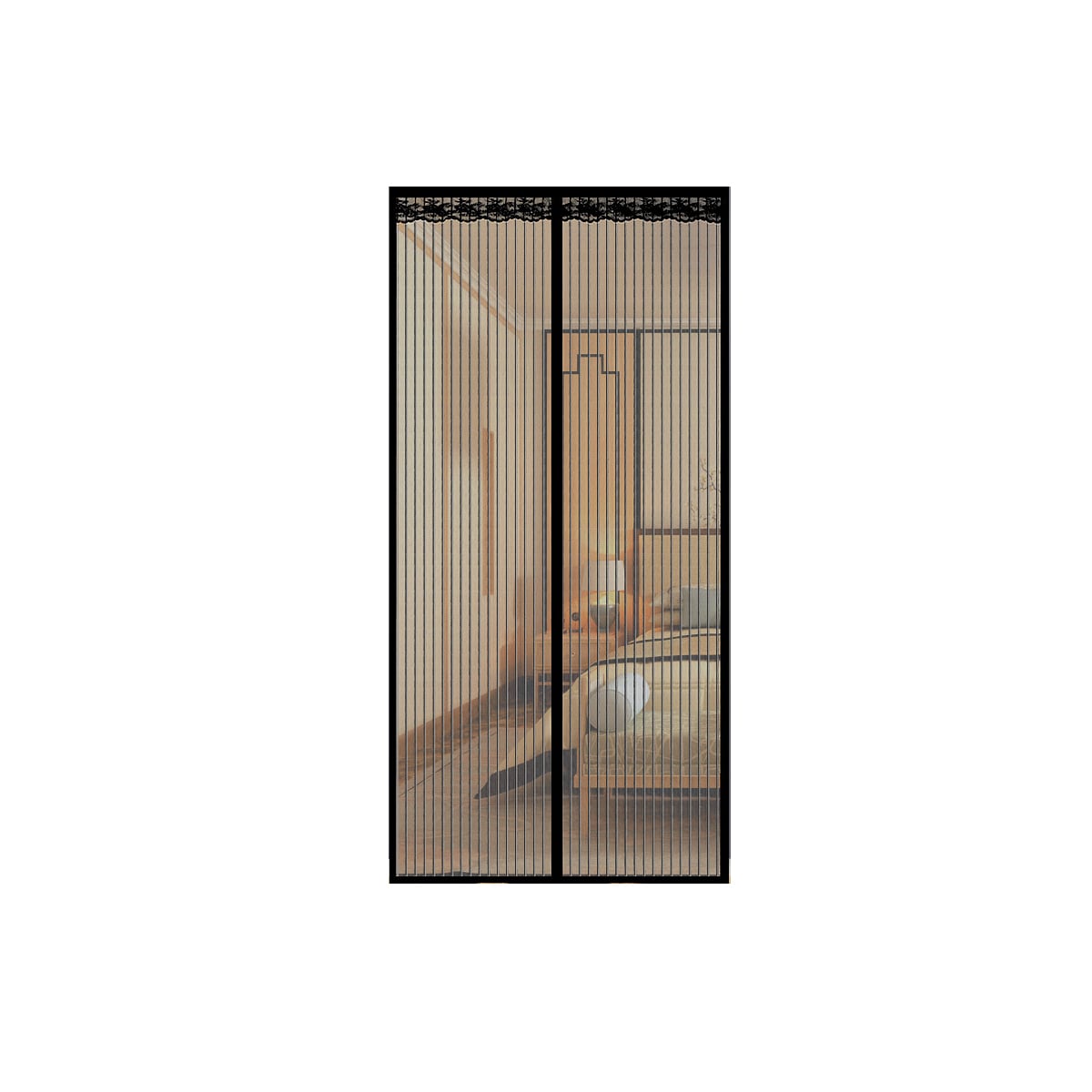 Myggnett med magnetlukking for dør 100 x 220 cm, sort