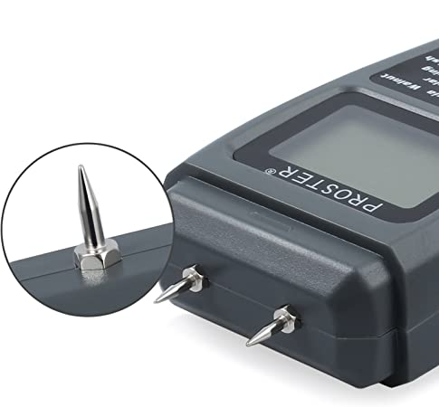 Digitales Feuchtigkeits Messgerät Prüfer für Holz / Wände / Baustoffe (Batteriebetrieben) - Schwarz