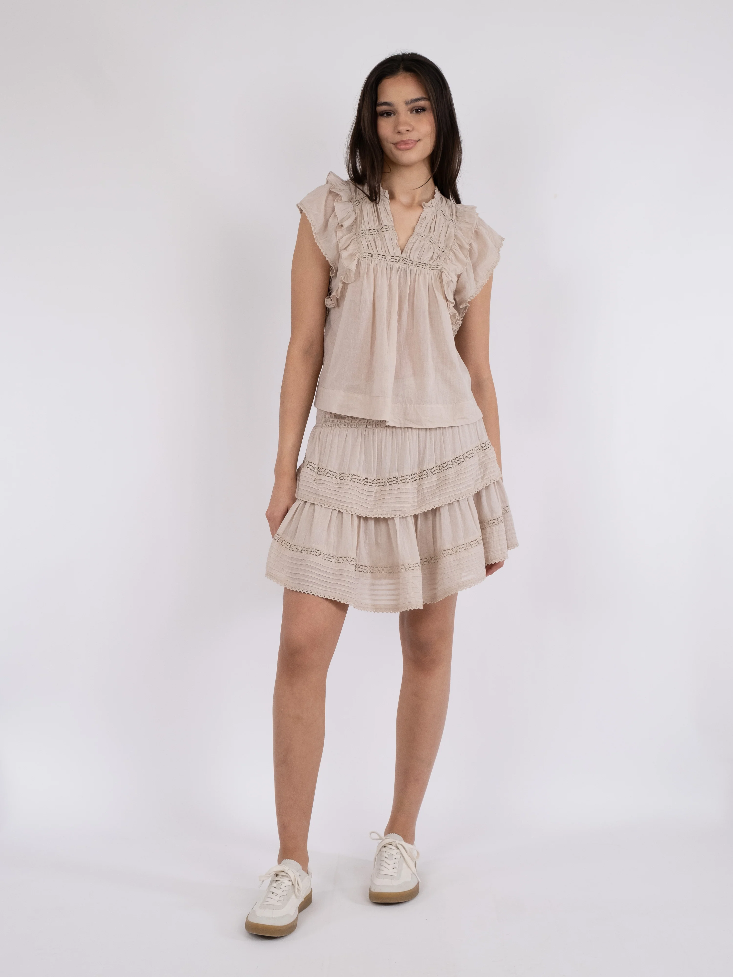 Neo Noir  Jayla S Voile top - Sand