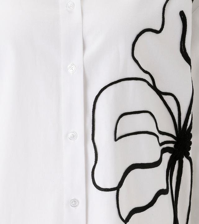 Aniston SELECTED Hemdbluse , mit Bordüren-Zierbändern aufgesetzte Blüten - NEUE KOLLEKTION