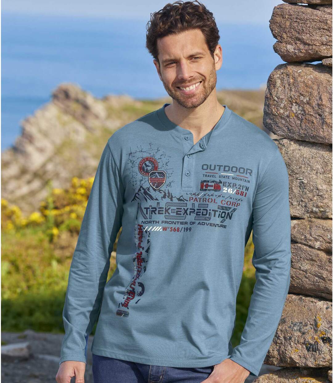 Lot de 2 Tee-Shirts Col Tunisien Passion Outdoor