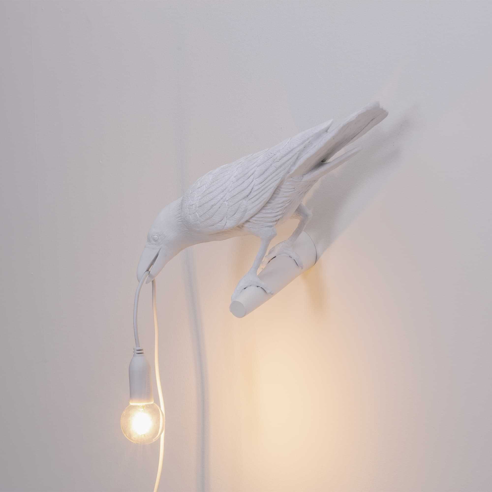 Bird Looking wandlamp links buiten wit