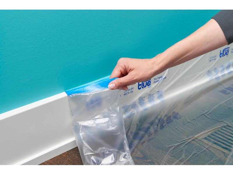 3M Abdeckfolie ScotchBlue 2093 1.21 x 27.4 m Abdeckfolie mit Malerband 2093, 1 Rolle inklusive Dispenser