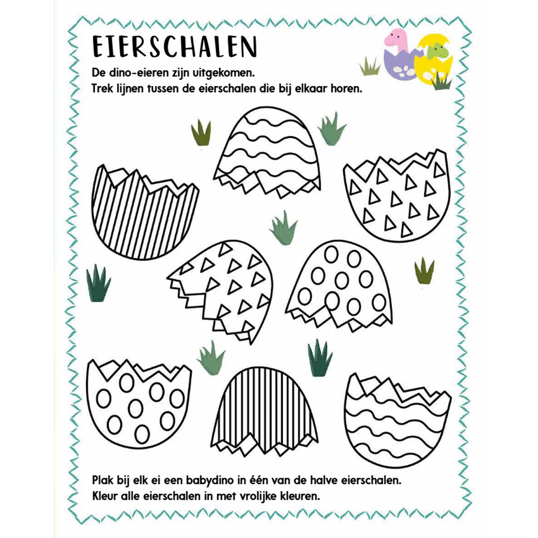uitgeverij rebo activiteintenboek met stickers - dino's 1000 stickers