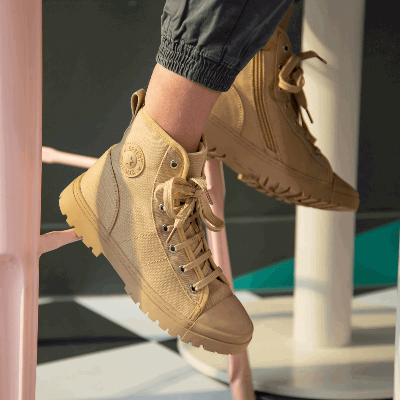 Shoesme camel biker boot