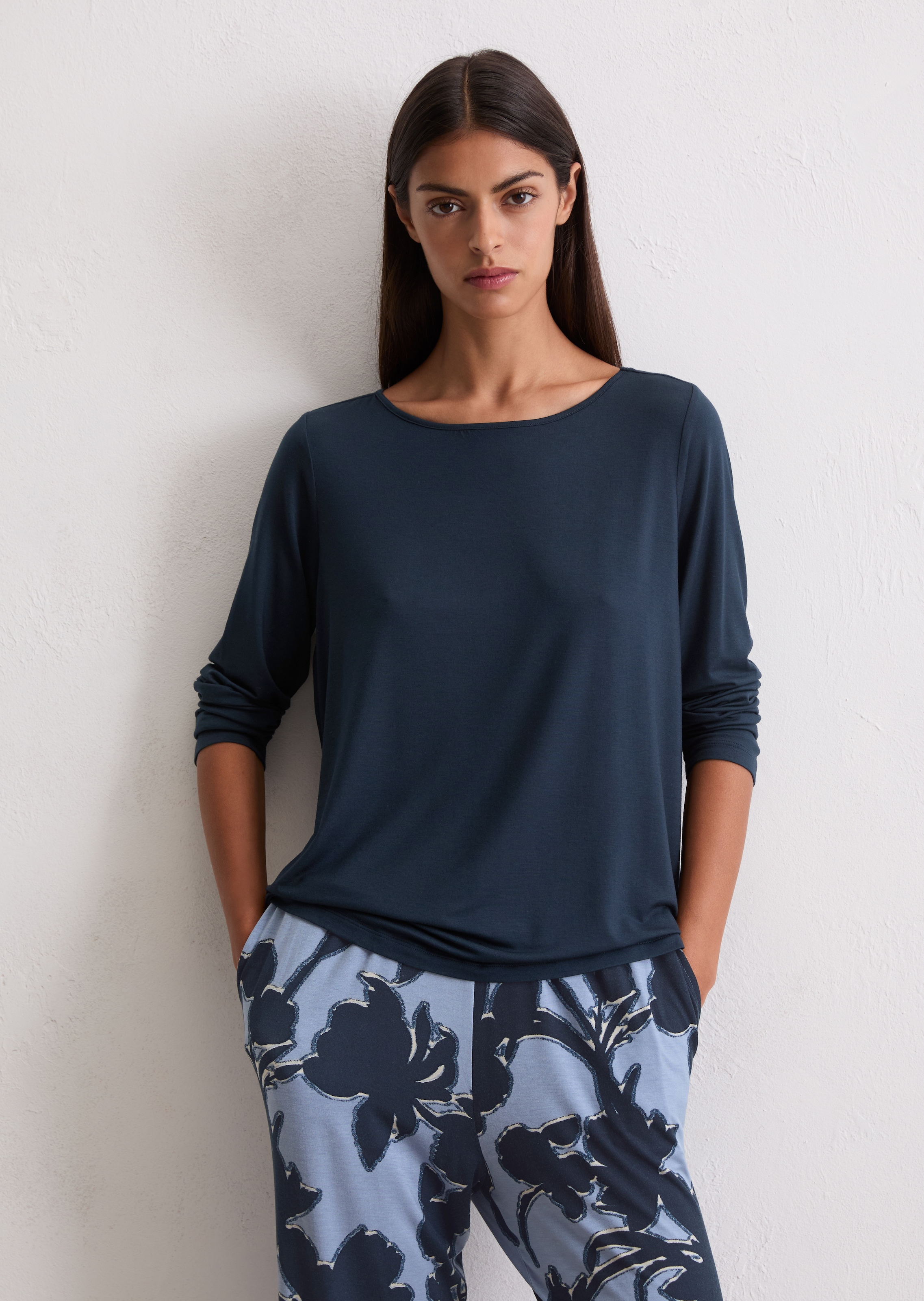 Marc O'Polo Longsleeve »Mix N Match Cotton Modal«, mit Rundhalsausschnitt, langärmelig, lockere Passform, Regular Fit