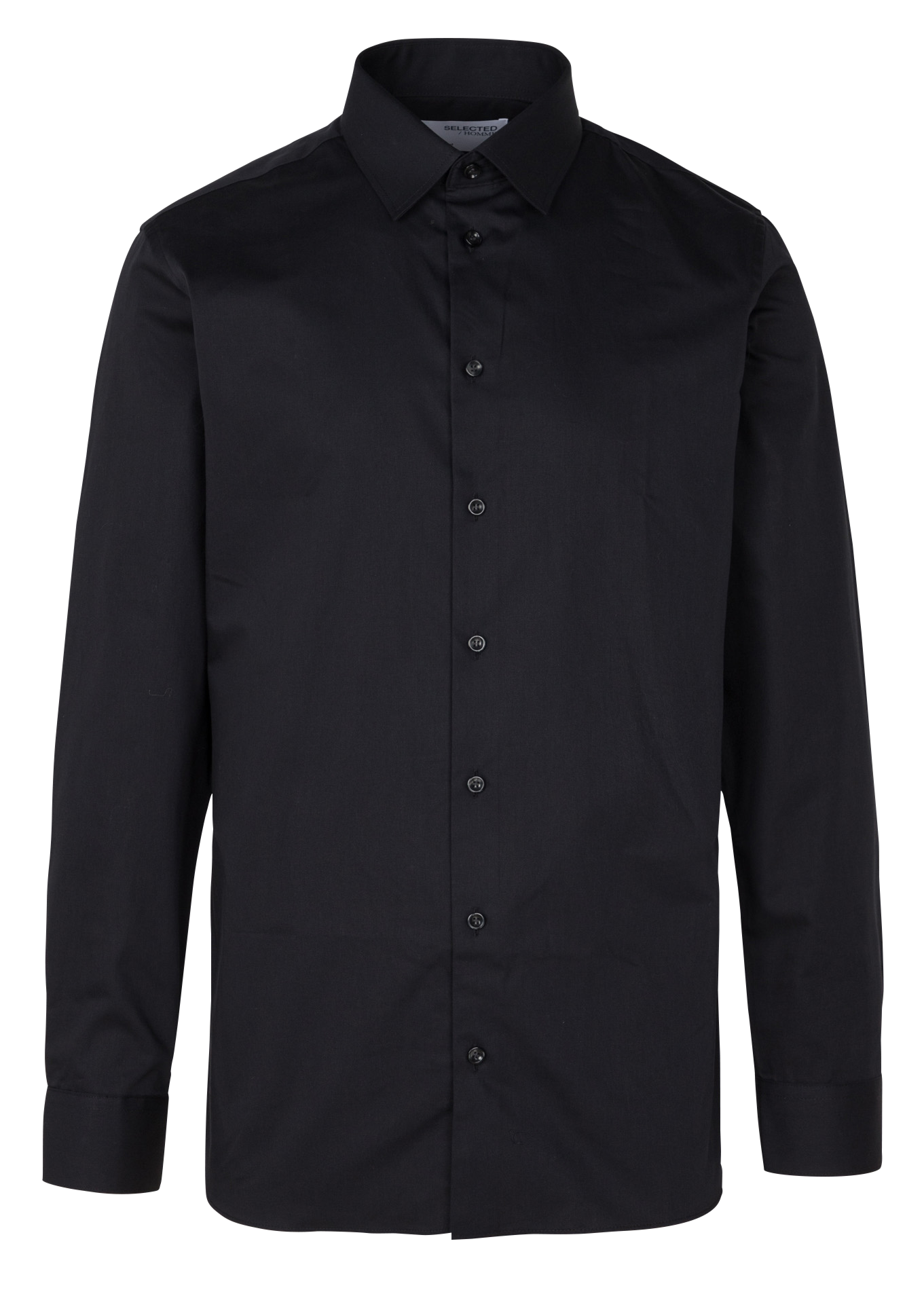Chemise droite en coton | Noir