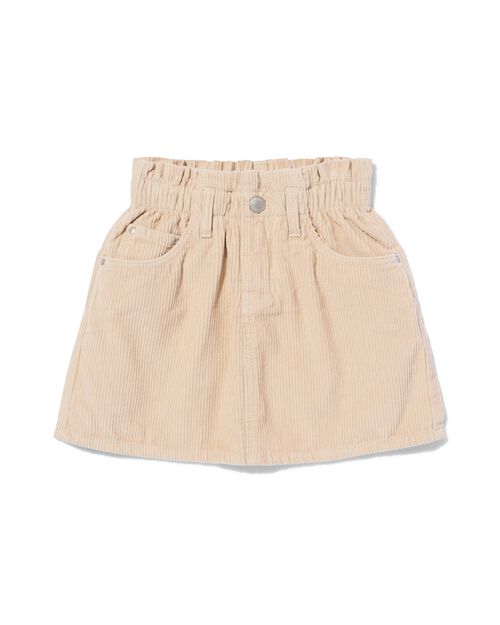 jupe fille côtelée  blanc cassé