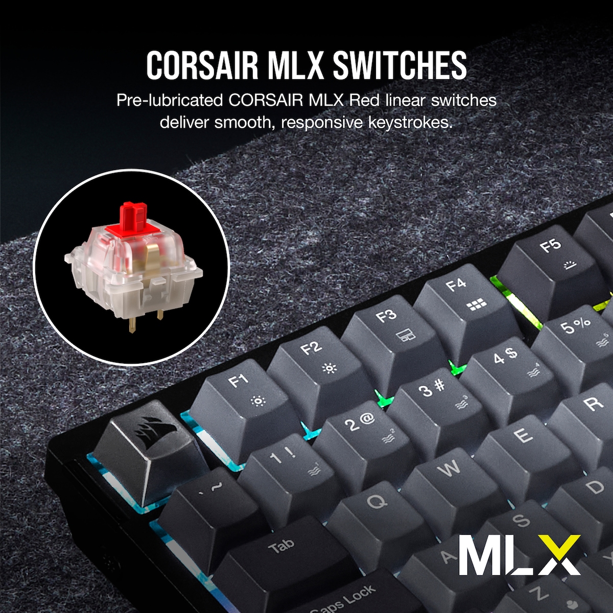 Corsair K65 Plus gamingtastatur (sort, grå)
