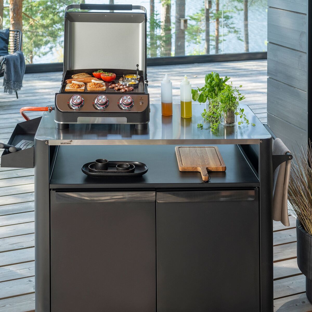 Grillbord, svart