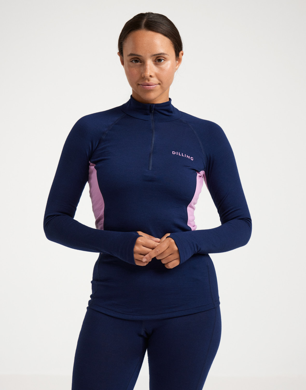 Shirt met halve rits van merinowol voor dames - Gratis