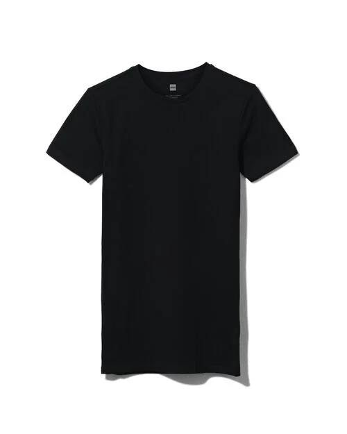 t-shirt homme slim fit col rond - extra long noir