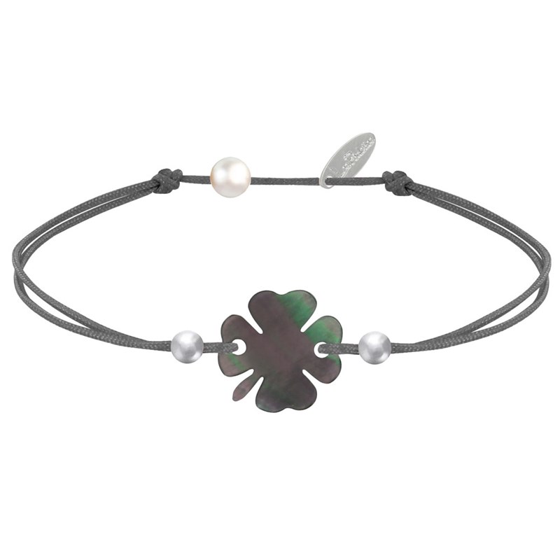 Bracelet Trèfle Nacre Grise et Perles d'Argent - Classics - Gris