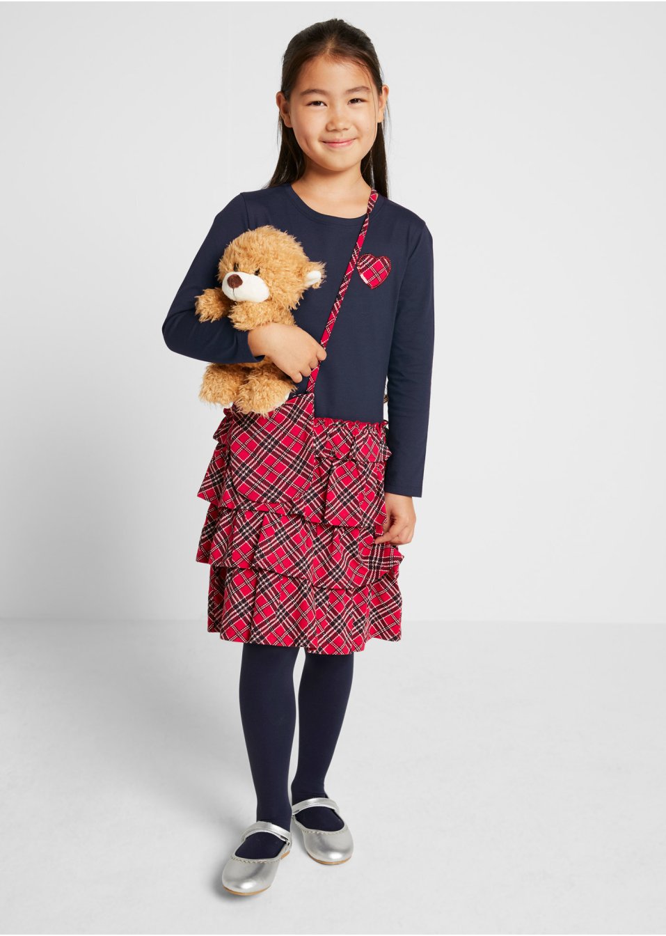 Robe fille en jersey coton avec sac (Ens. 2 pces.)
