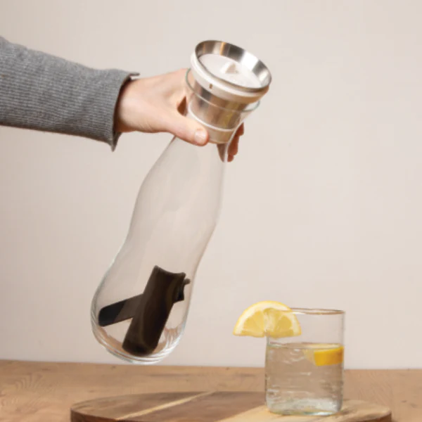 Carafe Filtrante en verre - suivi charbon actif - blanc - 1L