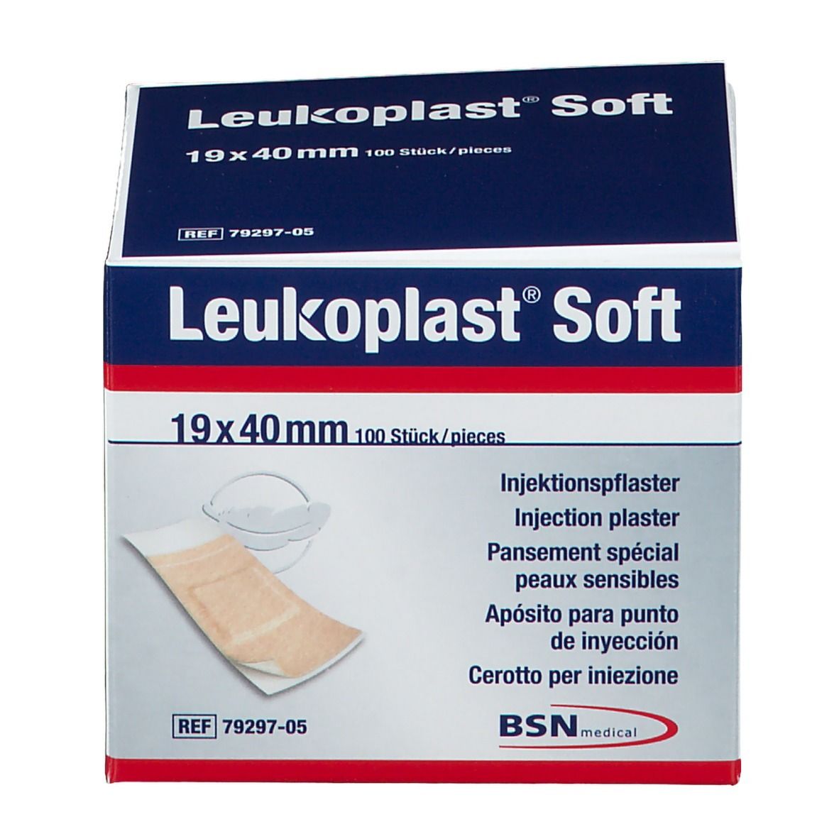 Leukoplast® Soft Injektionspflaster 0,04 m x 1,90 cm