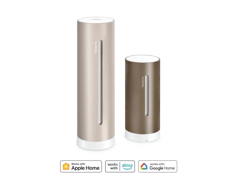 Netatmo NWS-S-EC, Brun, Indendørs barometer, Indendørs hygrometer, Indendørs termometer, Udendørs barometer, Udendørs..., Barometer, Hygrometer, Termometer, Barometer, Hygrometer, Termometer, Aluminium, 260 - 1160 kPa