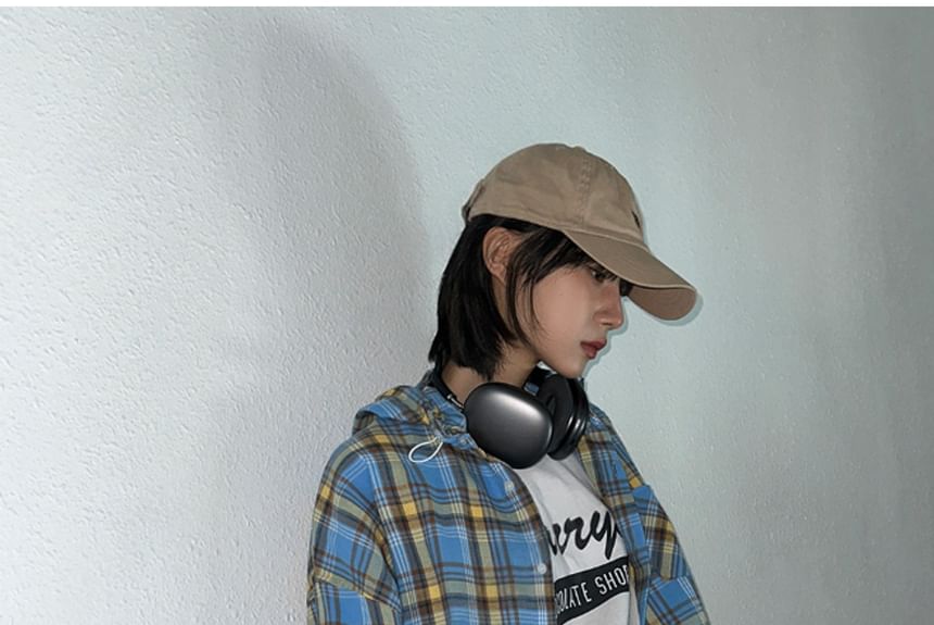 SeoulPop - Unisex geruit overhemd met lange mouwen en losse pasvorm en capuchon