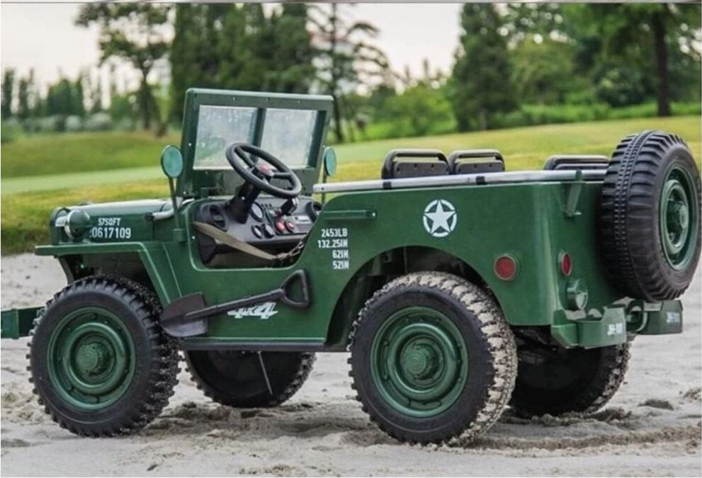 Azeno - Explorer 4X4 - Elbil Firehjulstrækker Til 3 Børn - Grøn