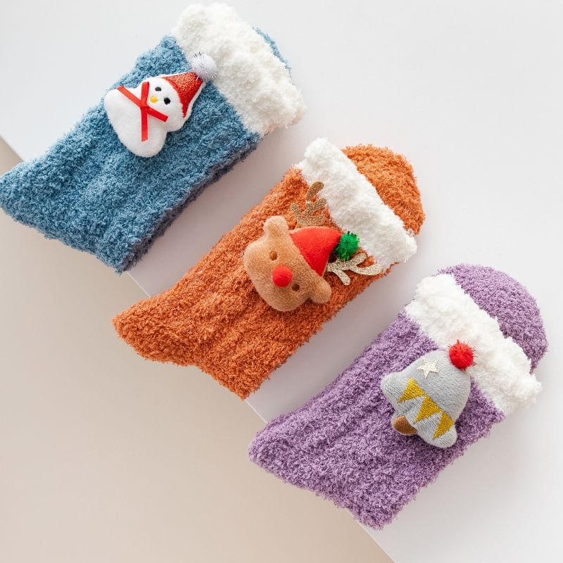 Lychee - Kerst Cartoon Fluffy Sokken