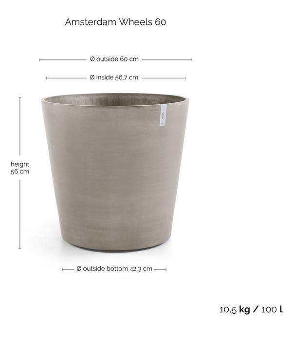 Ecopots Kunststoff-Topf Amsterdam mit Rollen,