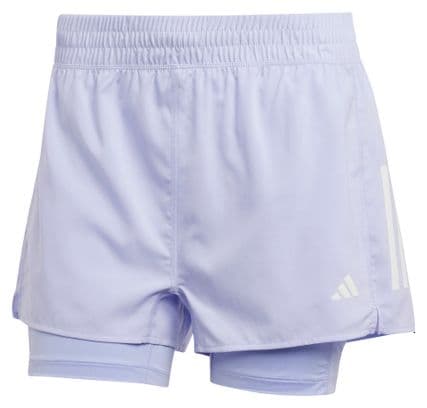 Short 2 en 1 adidas Own The Run 3in Violet Femme