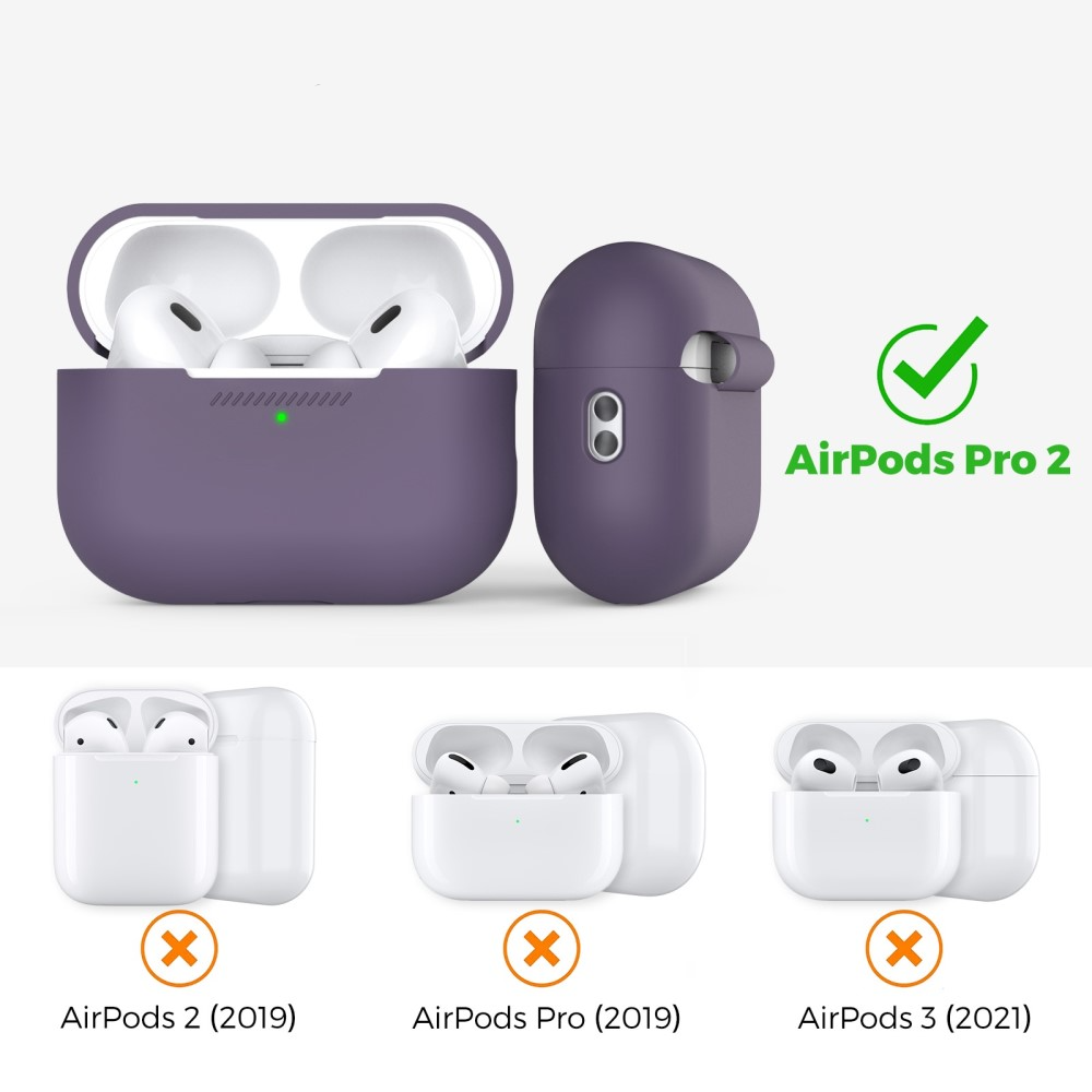 AirPods Pro 2 / AirPods Pro Silikon Schutzhülle Abdeckung mit Handschlaufe - Violett
