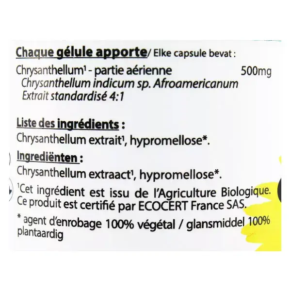 Vit'all+ Crisântemo 500mg Orgânico 60 Cápsulas Vegetais