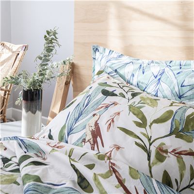 Linge de lit oiseaux et feuillage - BECQUET CRÉATION