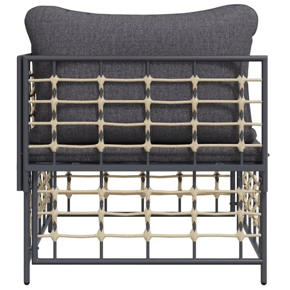 vidaXL - Tuinhoekbank - Antraciet - Poly rattan - Met kussens