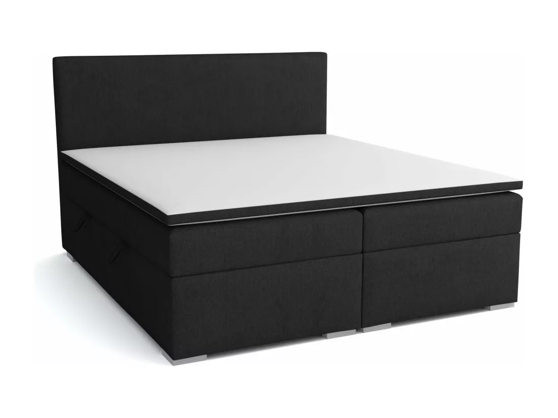 LIT BOXSPRING avec surmatelas Ennis 160x200 cm, Lux 23 (Noir)