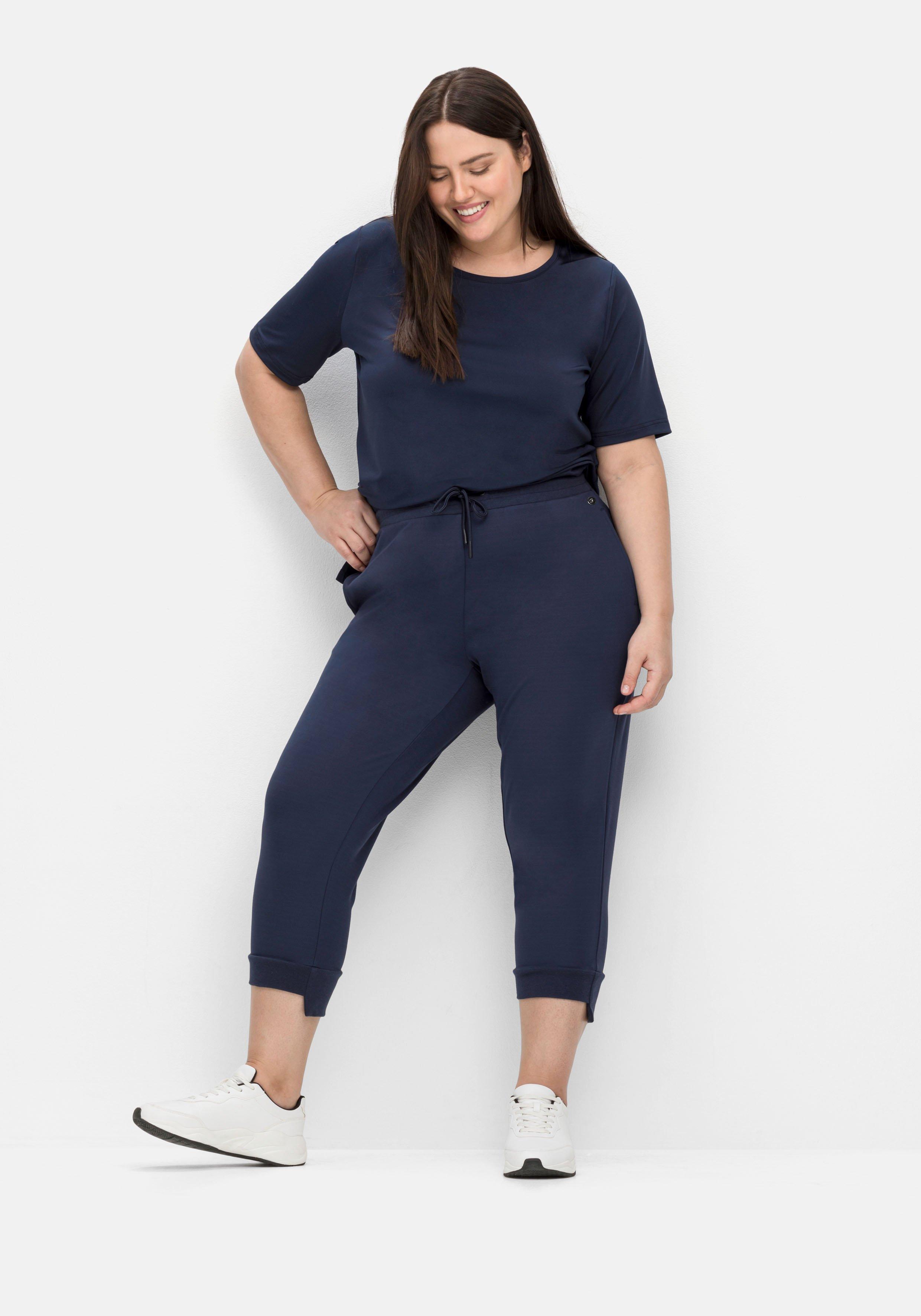 Sporthose in 3/4-Länge mit Bündchen, aus Sweat