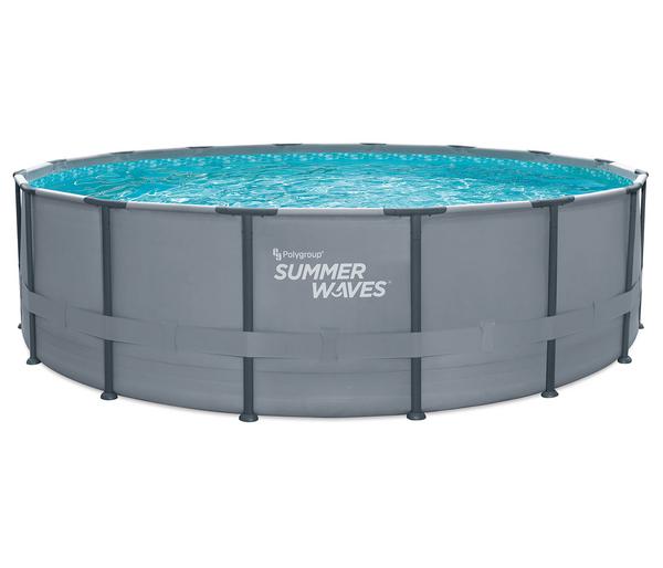 Summer Waves Frame Pool, anthrazit, rund