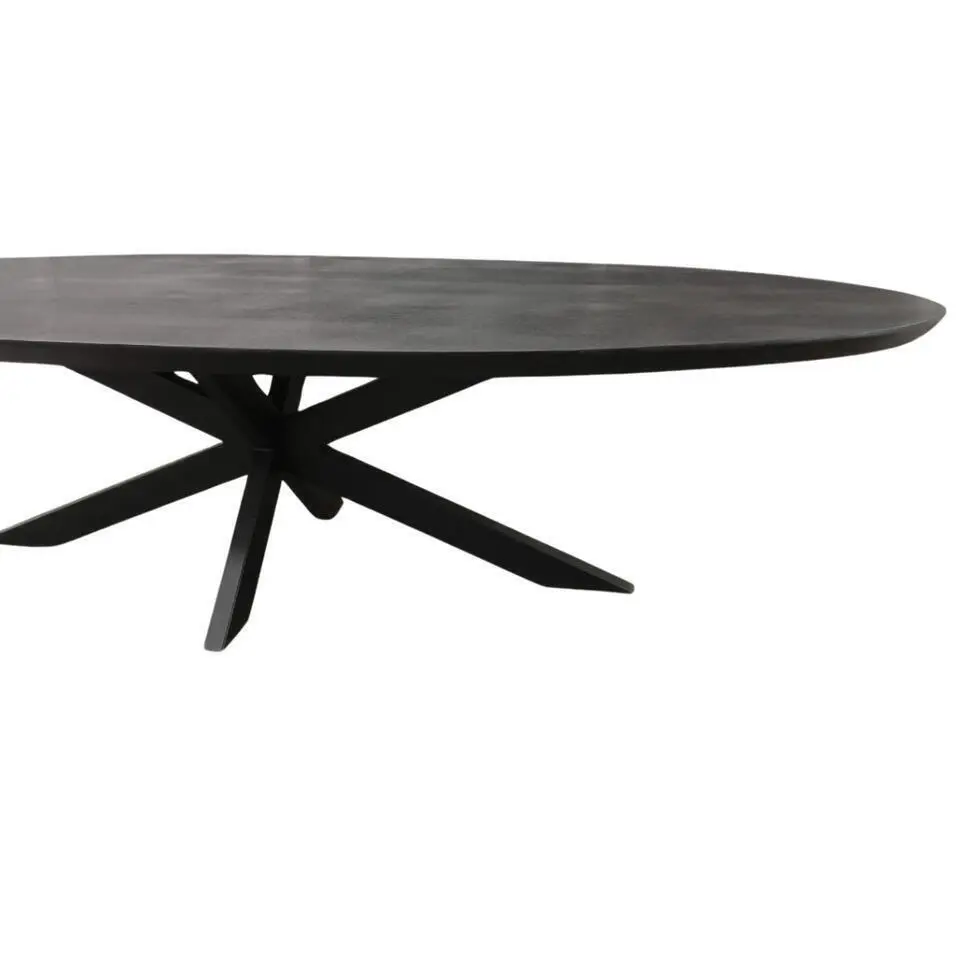 Eettafel Zwart Hout/Metaal - 240x110x76cm - Brandy